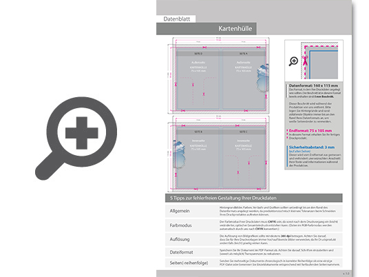 Product Bild kartenh__lle_basic_7_5_x_10_5_cm__5_5-farbig_(cmyk_+_wei__)_bedruckt